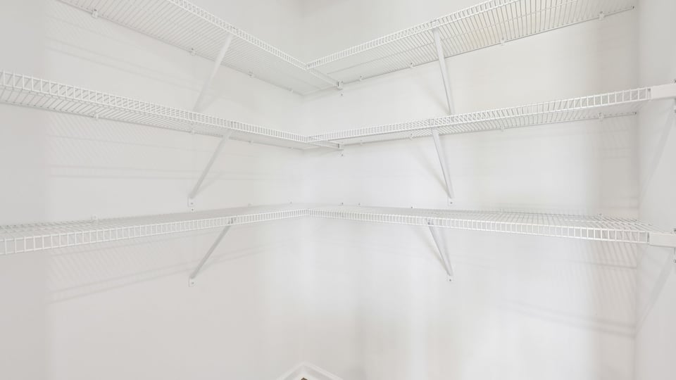 walkin pantry with wire shelving