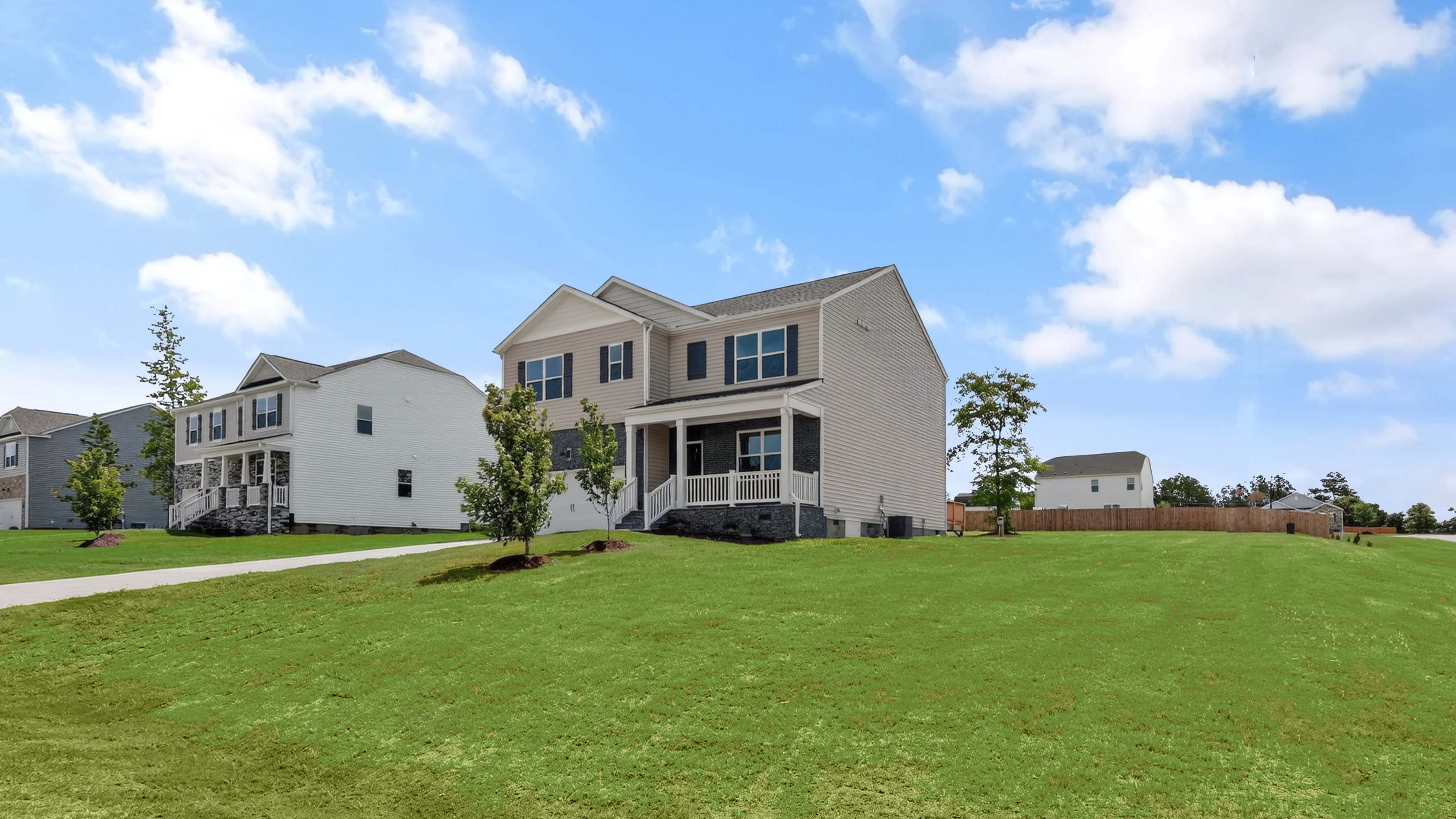 front exterior Hayden F with 2 car garage
