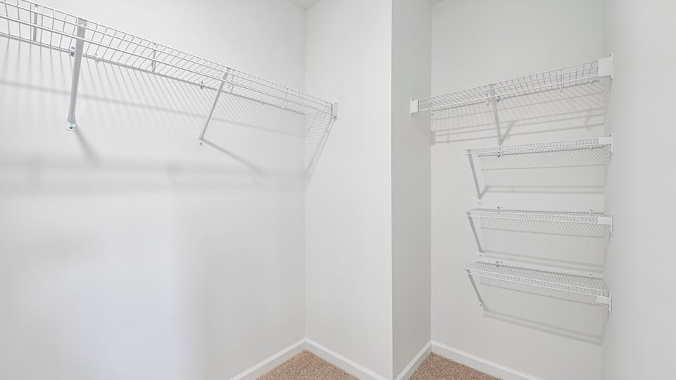 walkin closet with wire shelving
