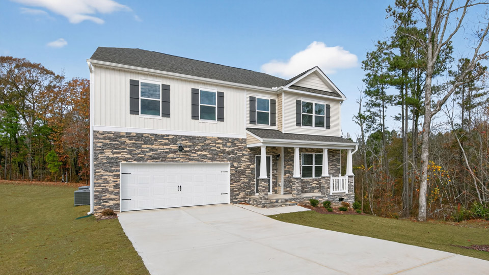 front exterior columbia with 2 car garage