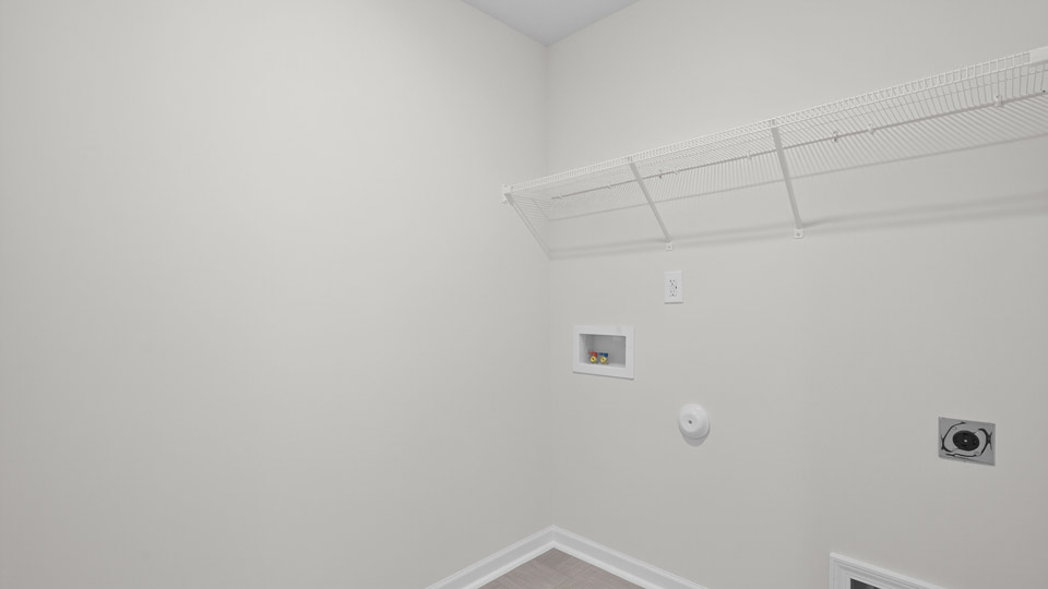 laundry room with wire shelving