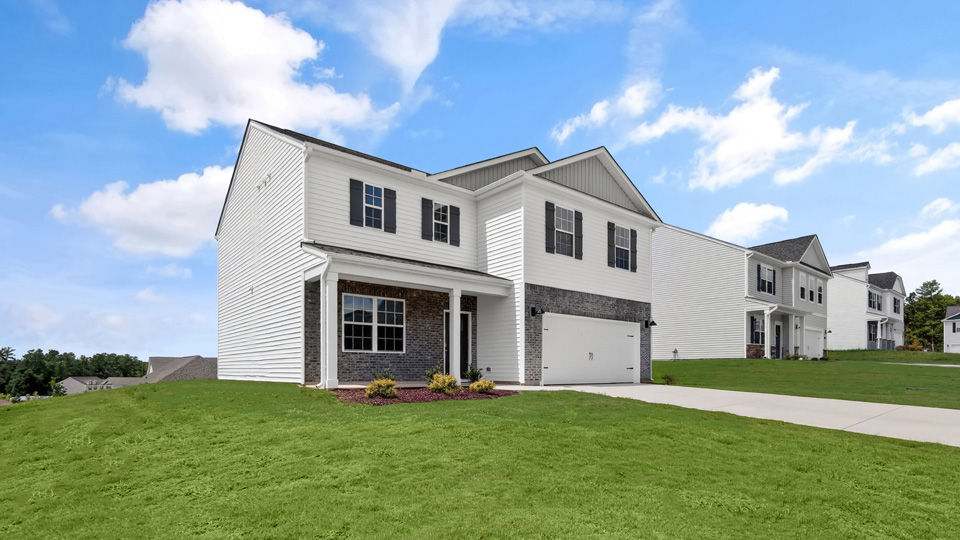 front exterior Galen E with 2 car garage