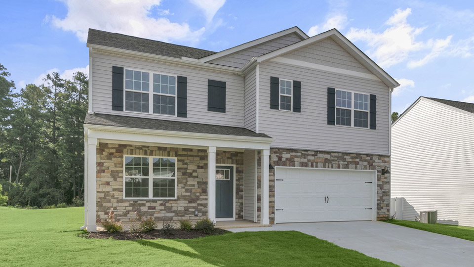 front exterior of hayden k with 2 car garage
