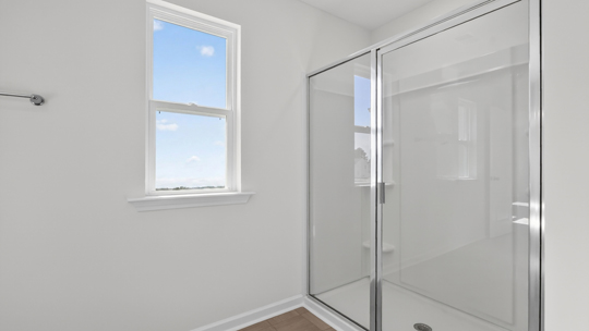 walkin shower with glass doors