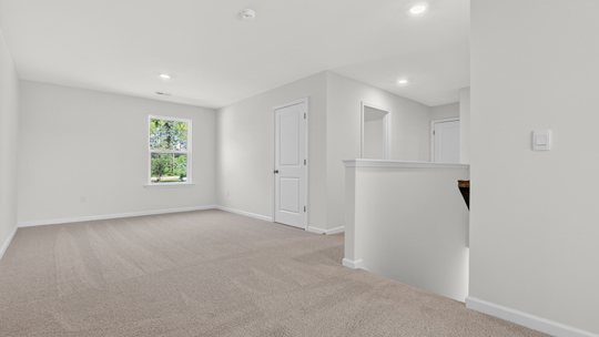 loft with carpet flooring
