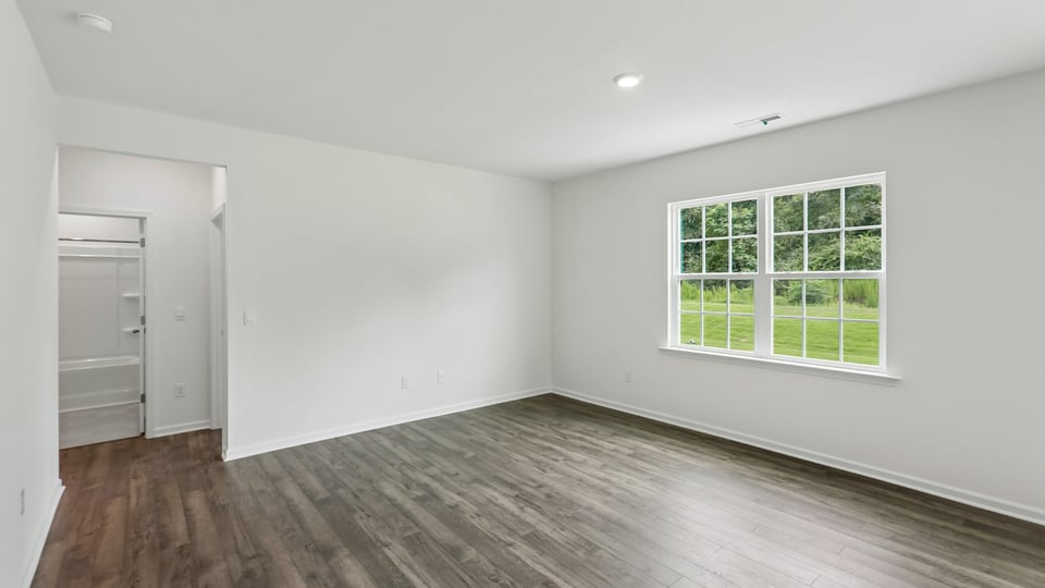 living room with revwood flooring