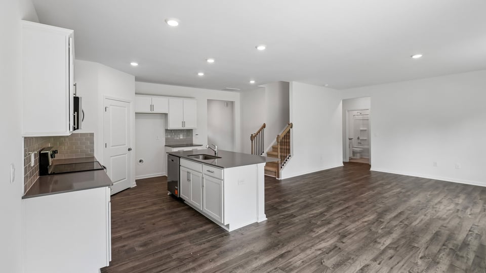 open concept kitchen and living room