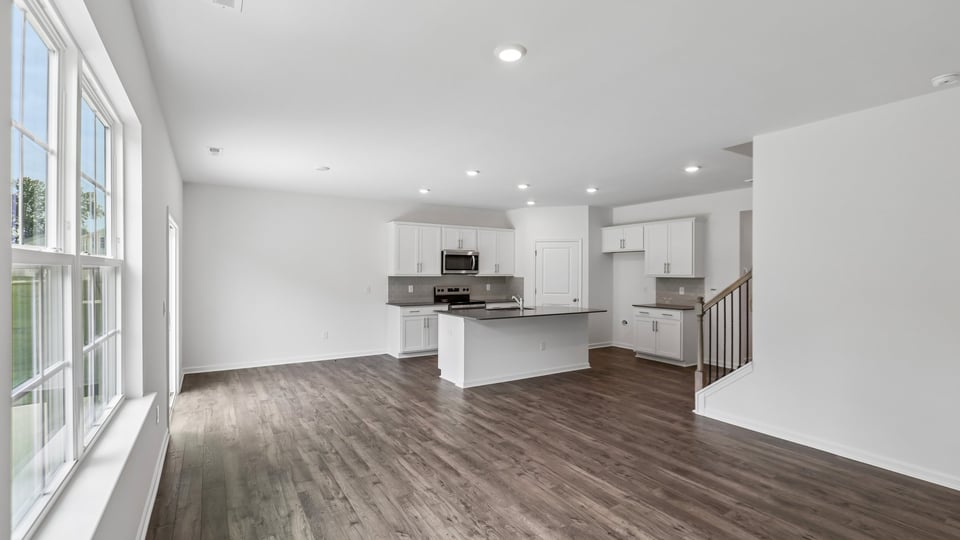 open concept kitchen and living room