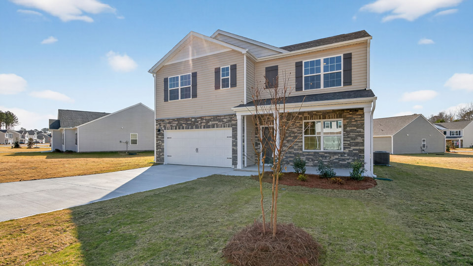 front exterior Hayden K with 2 car garage