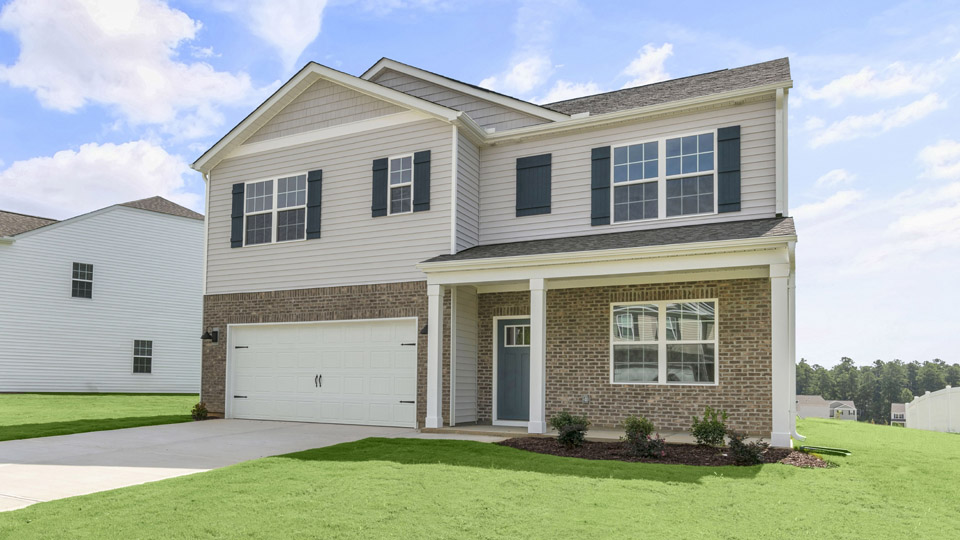 front exterior of Hayden with 2 car garage