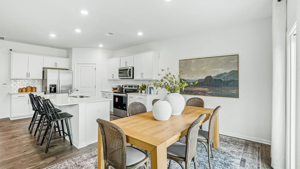 dining area and kitchen