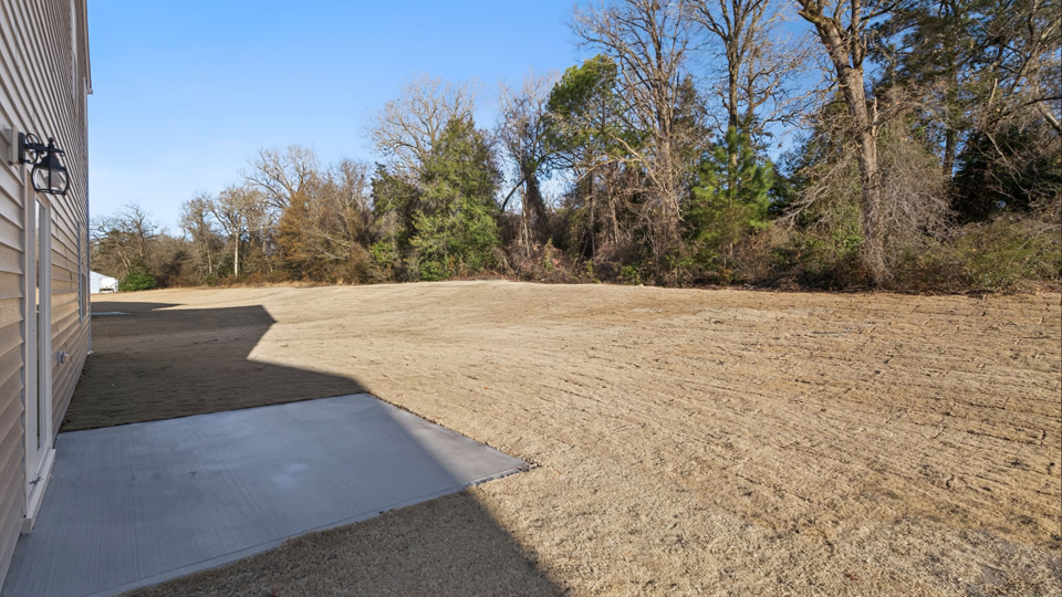Back patio overlooking yard