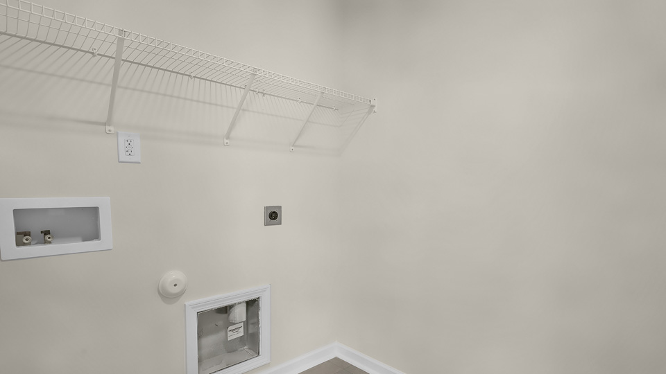 laundry room with wire shelving