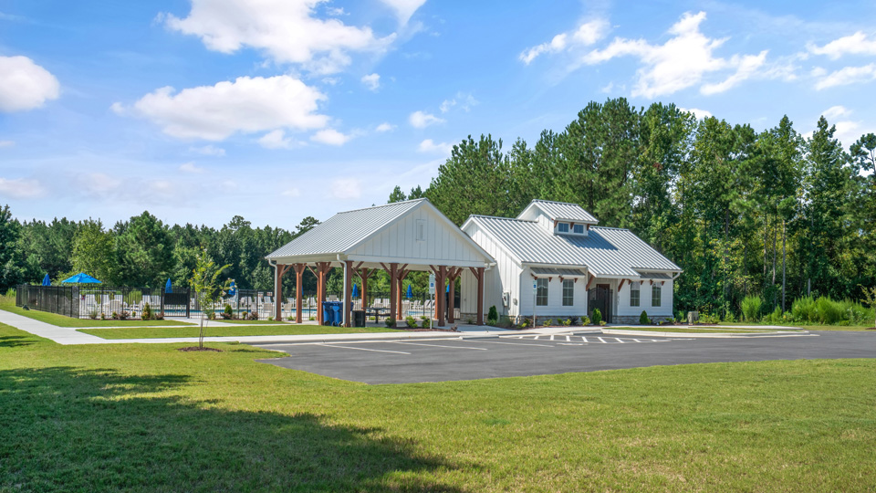 community clubhouse and mail kiosk