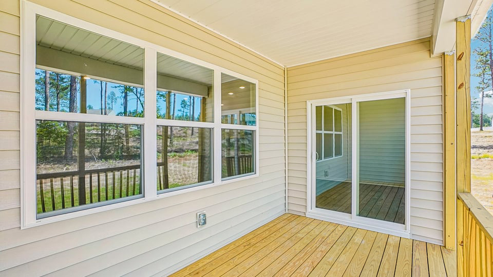 exterior patio with covered enclosed deck
