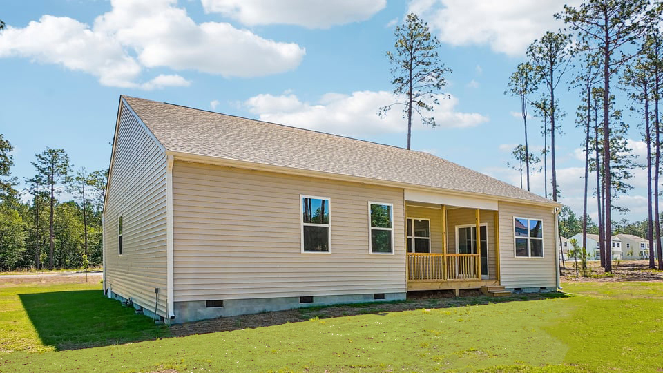 Booth A back exterior with enclosed and covered deck