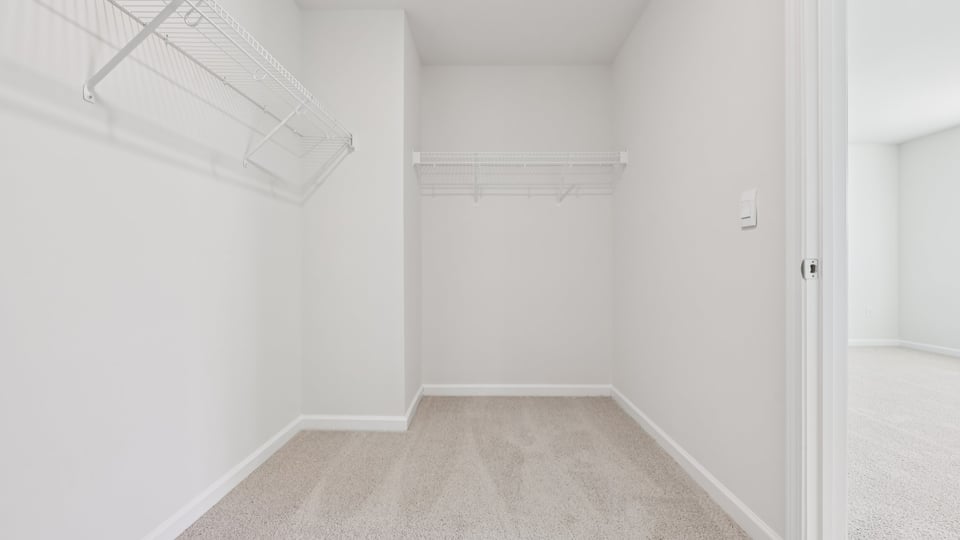 walkin closet with wire shelving
