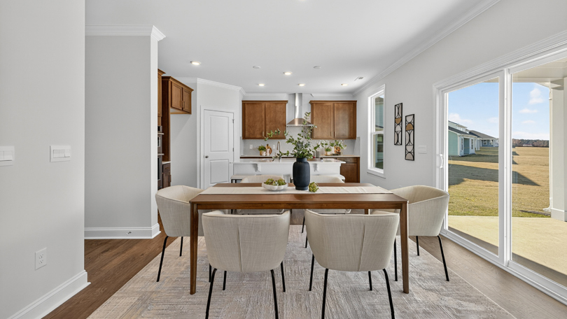 dining area with sliding glass doors to patio