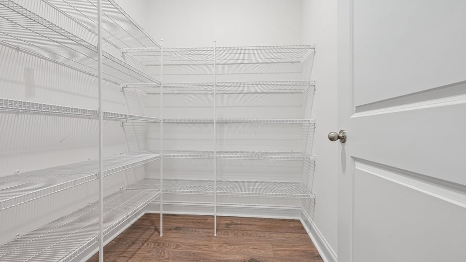 walkin pantry with wire shelving