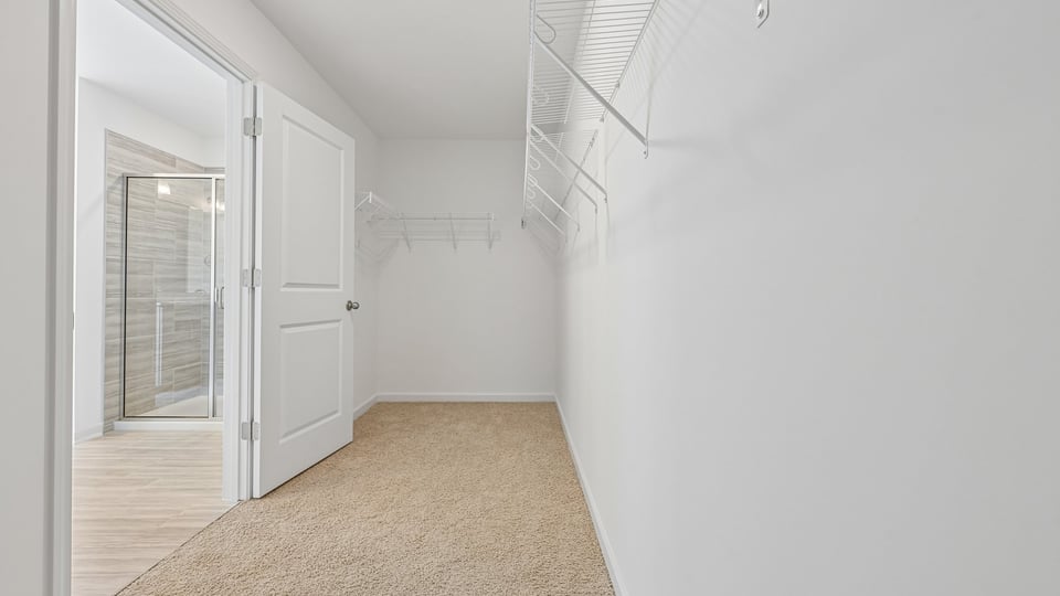 walkin closet with wire shelving