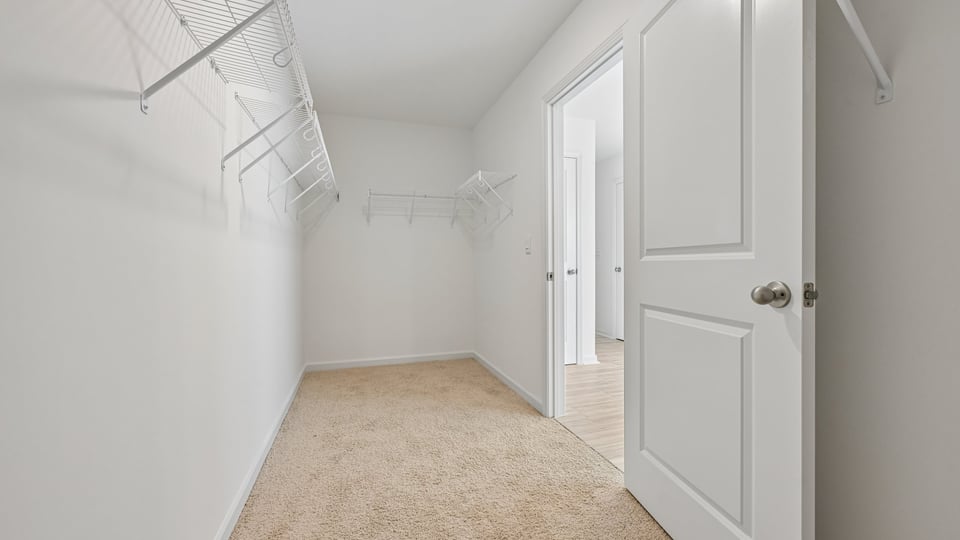 walkin closet with wire shelving