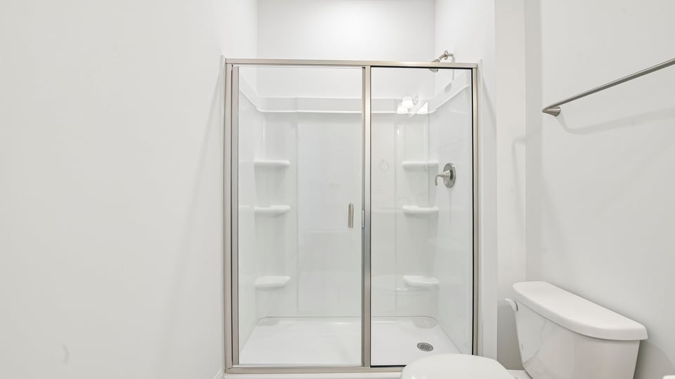 bathroom with walkin glass door shower