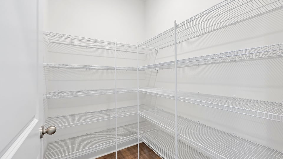 pantry with wire shelving