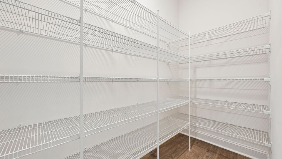 walkin pantry with wire shelving