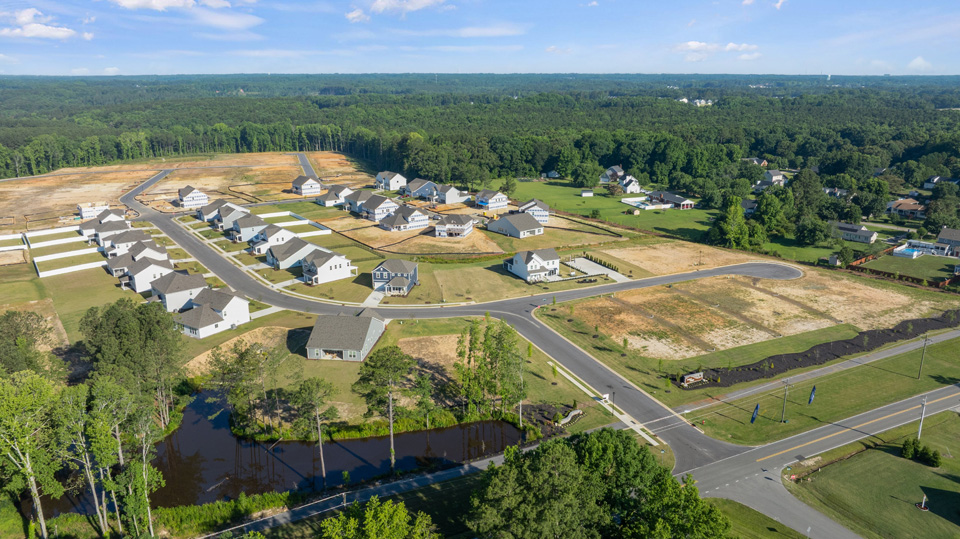 eagle creek aerial drone photo of community