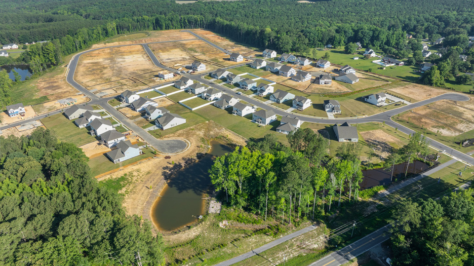 eagle creek aerial drone photo of community