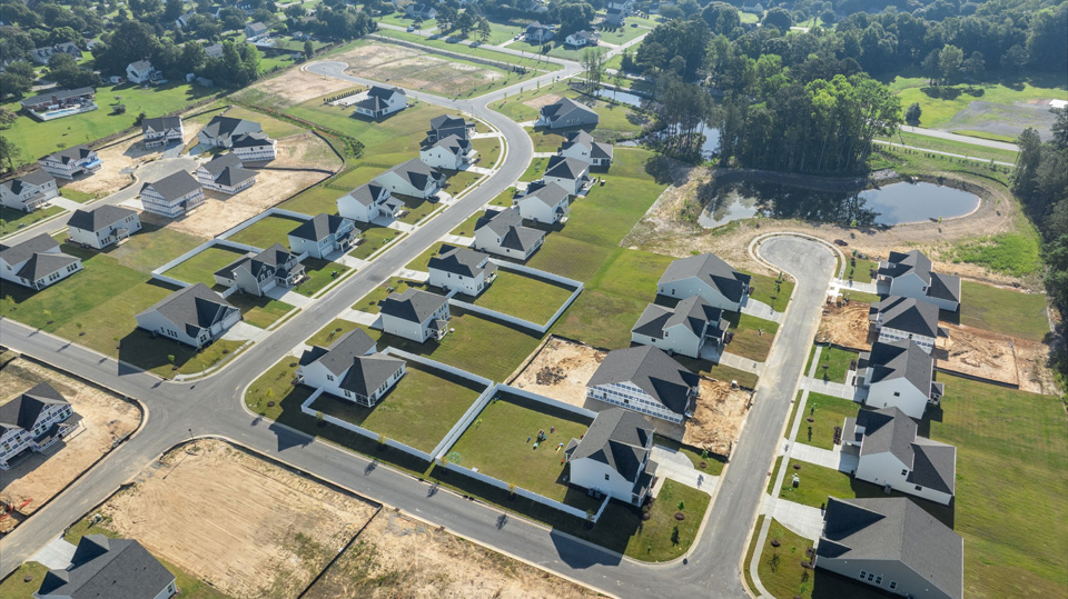 eagle creek aerial drone photo of community