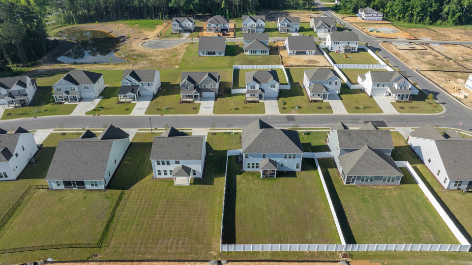 eagle creek aerial drone photo of community