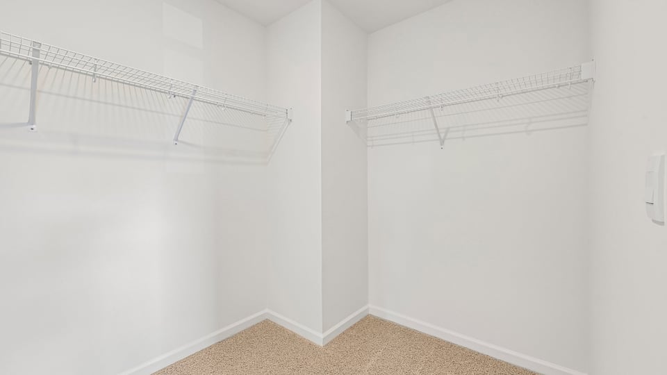 walkin closet with wire shelving