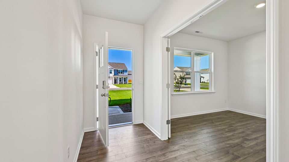 foyer entryway with study and french doors