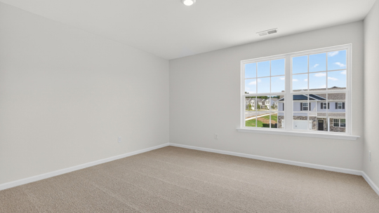 secondary bedroom with window and closet, carpeting
