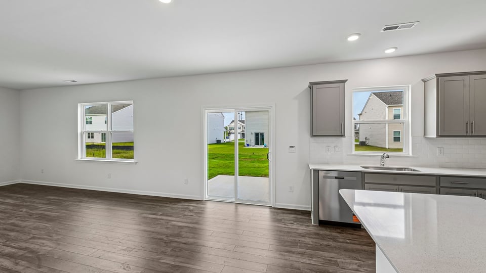 dining area with sliding glass doors to patio