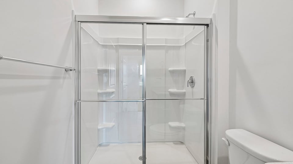 bathroom with walkin glass door shower