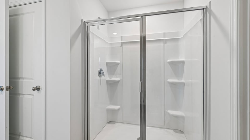 bathroom with walkin glass door shower