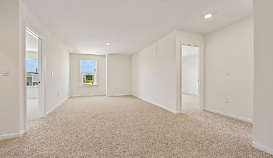 loft with carpet flooring