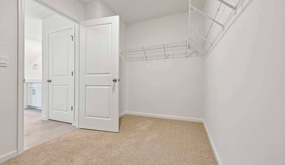 walkin closet with wire shelving