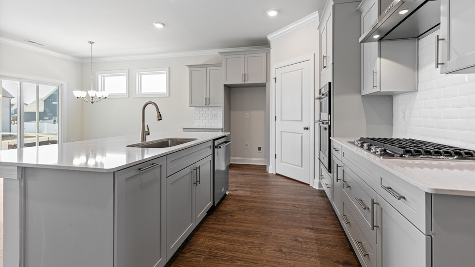 Kitchen with grey cabinets