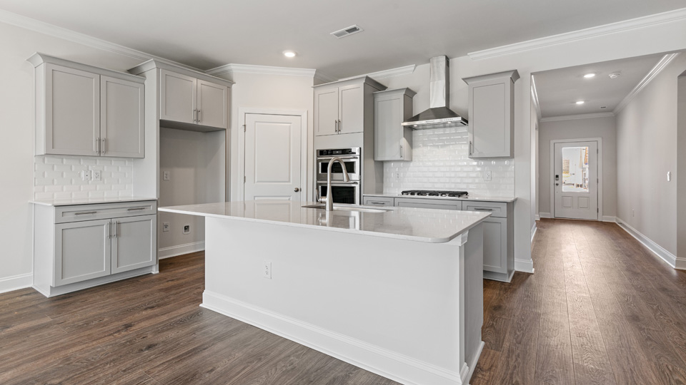 Kitchen with grey cabinets