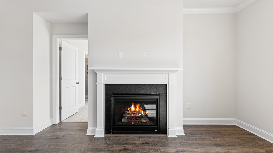 Living area with fireplace