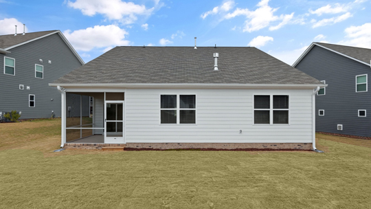 backyard with covered and screen back patio