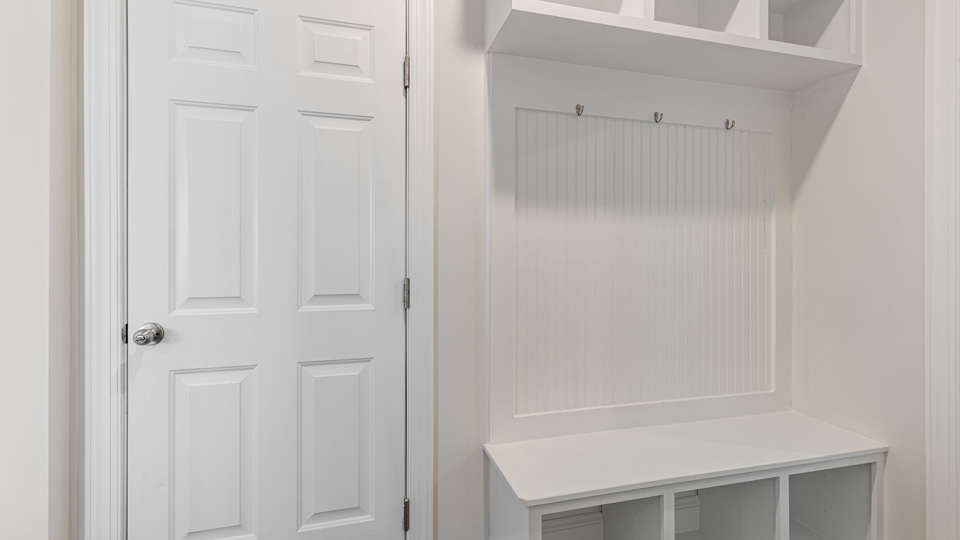 Mud room with revwood flooring