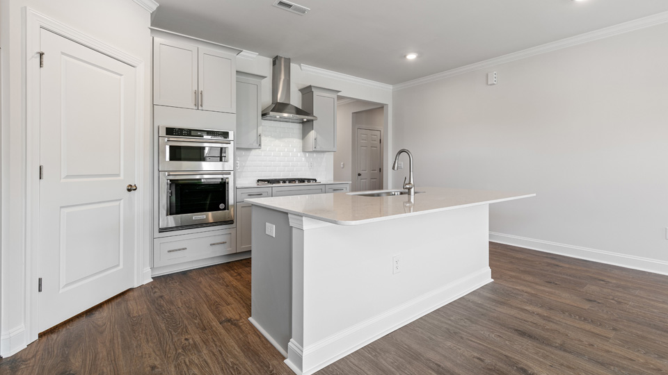 Kitchen with quartz counters