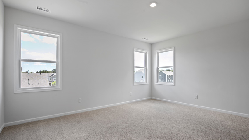 Bedroom with carpet flooring
