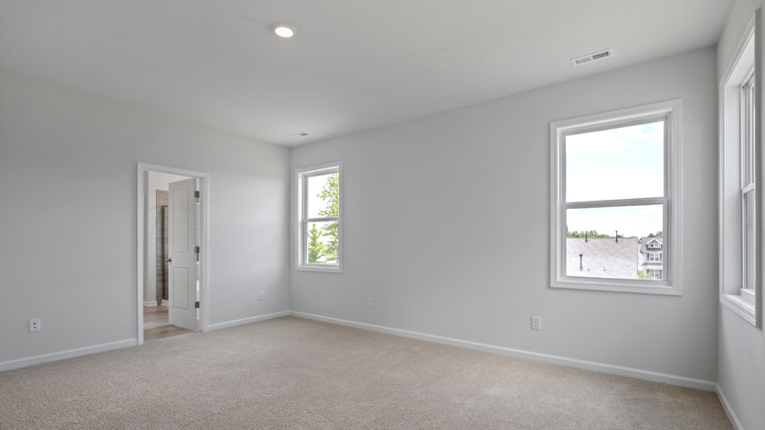 Bedroom with carpet flooring