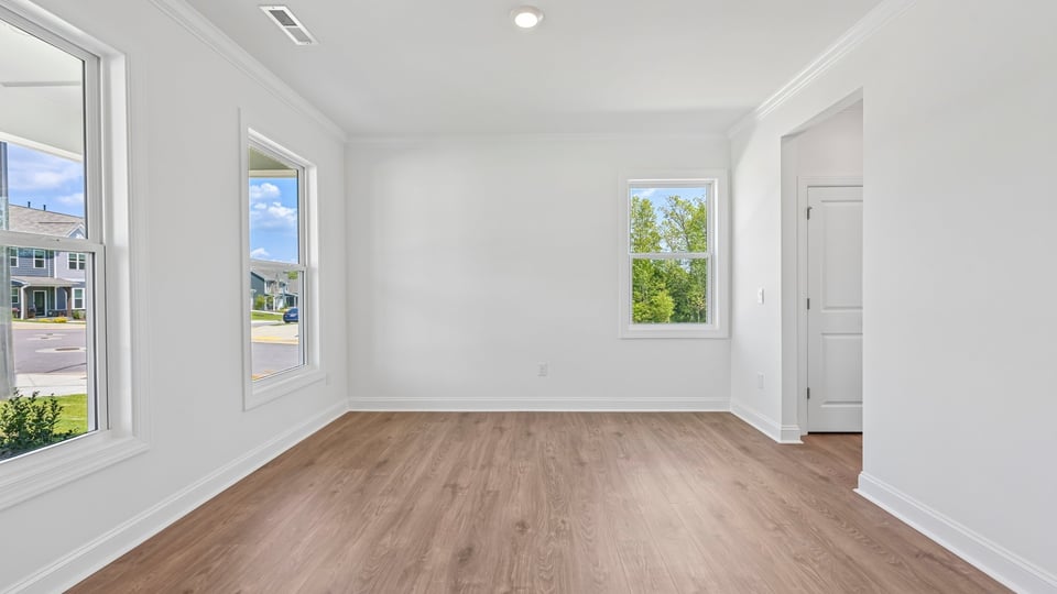 dining room with revwood flooring