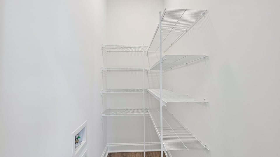 walkin pantry with wire shelving